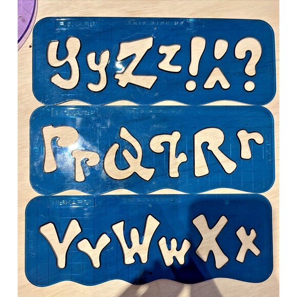 Fiskars Stencil Template Scrapbook Art Craft Design Lot Of 16 Letters Shapes - Picture 2 of 6